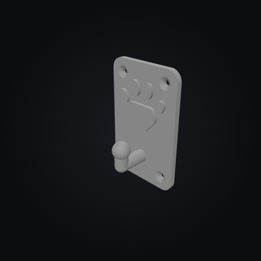 PetStation Key Hook with Paw Print 3D model