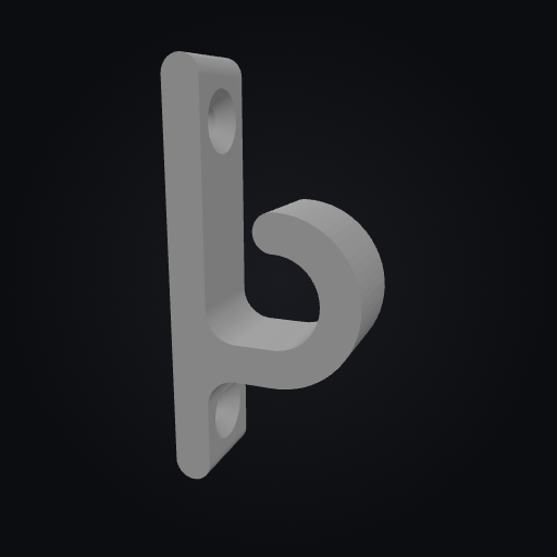 WallForge Single Hook 25mm 3D model
