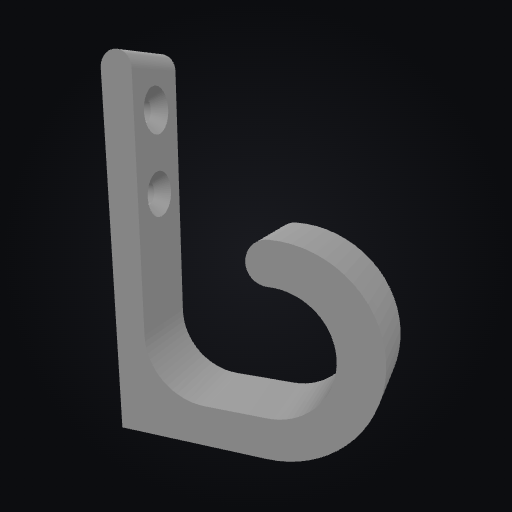 WallForge Single Hook 50mm 3D model