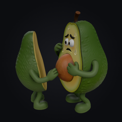 Anxiety Avocado 3D model