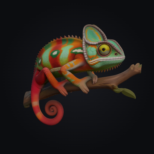 Chameleon Rainbow Walk 3D model