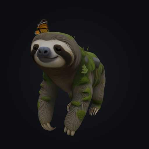 Moss-Covered Forest Sloth 3D model