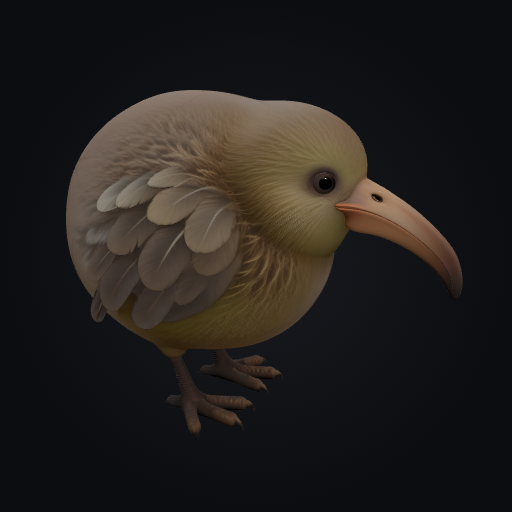 Kiwi Bird Fluffball 3D model