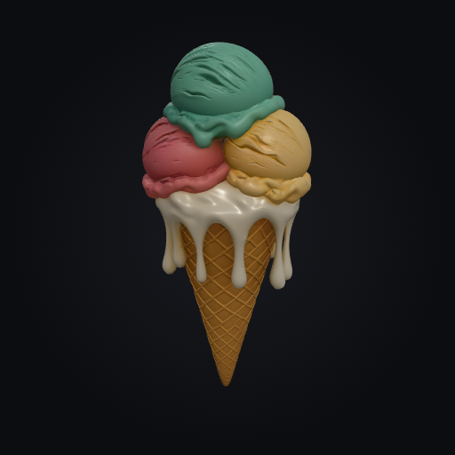 Melting Ice Cream Drama 3D model