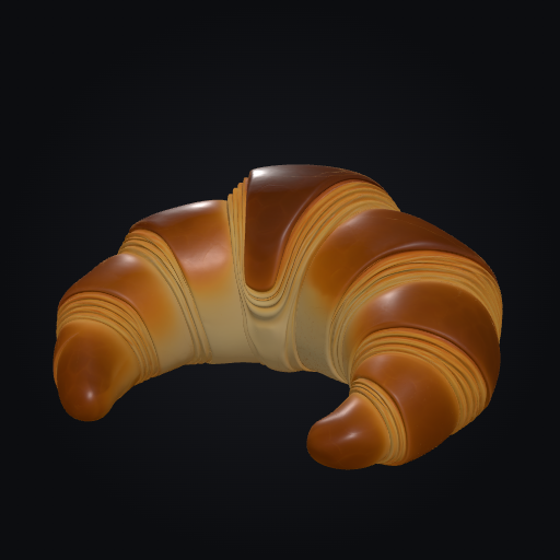 Croissant Cross-Section 3D model