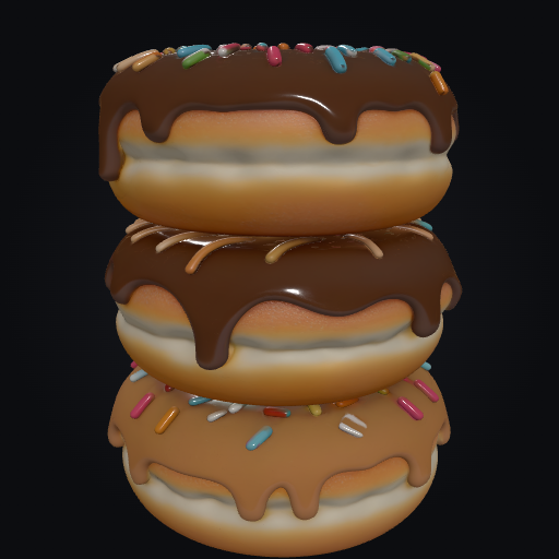 Glazed Donut Tower 3D model