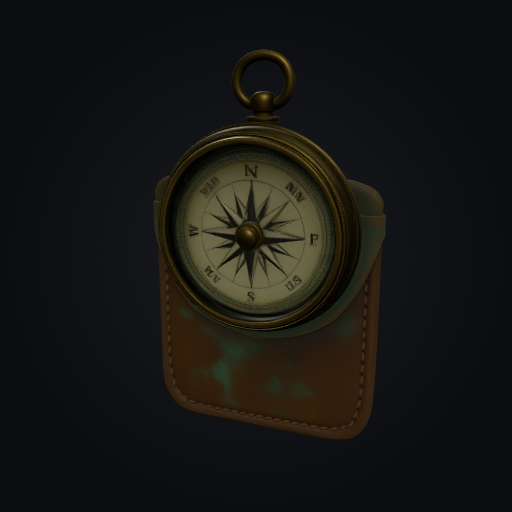 Weathered Pirate Compass 3D model