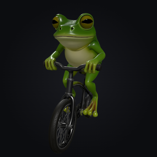 Frog on Unicycle 3D model