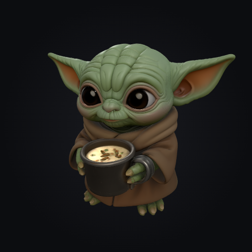 Baby Yoda Soup Time 3D model
