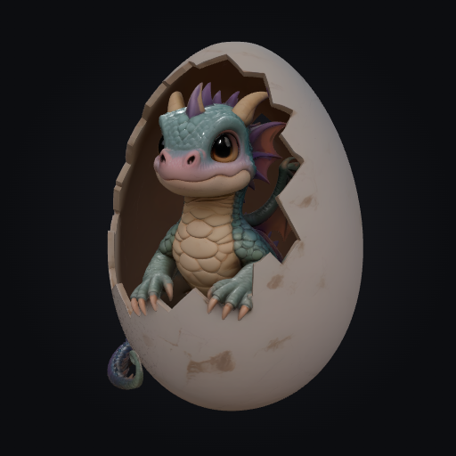 Crystal Cave Dragon Baby 3D model