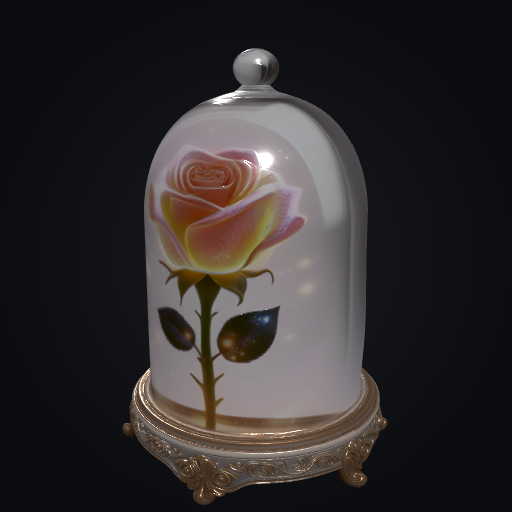 Enchanted Rose Bell Jar 3D model