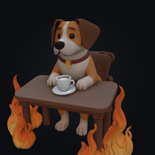 This Is Fine Dog 3D model