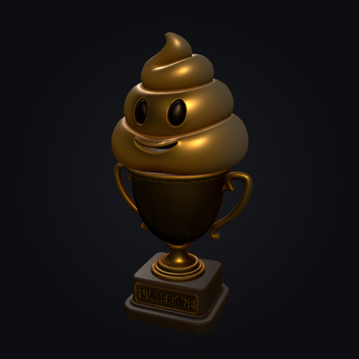 Poop Emoji Trophy 3D model