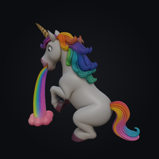 Unicorn Pooping Rainbows 3D model