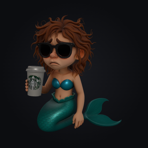 Hungover Mermaid 3D model