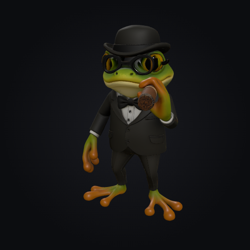 Frog Smoking Cigar 3D model