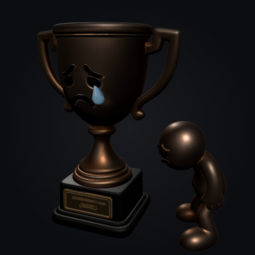 Tiny Sad Participant Trophy 3D model