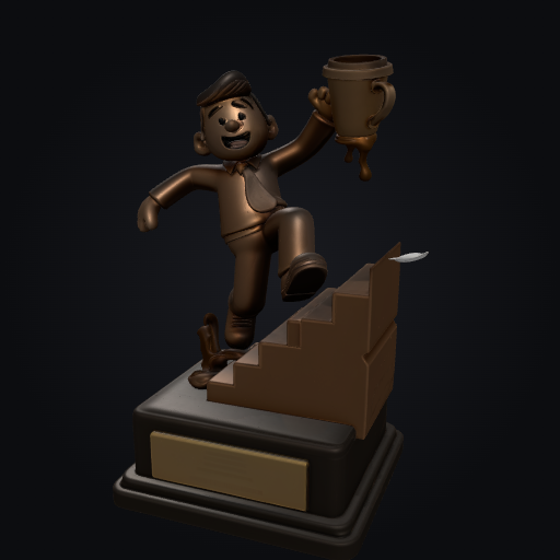 Tripping Up Stairs Trophy 3D model