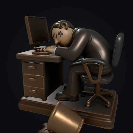 Asleep At Desk Trophy 3D model