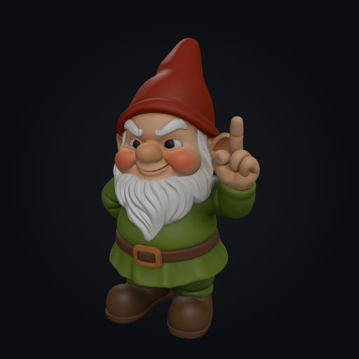 Middle Finger Gnome 3D model