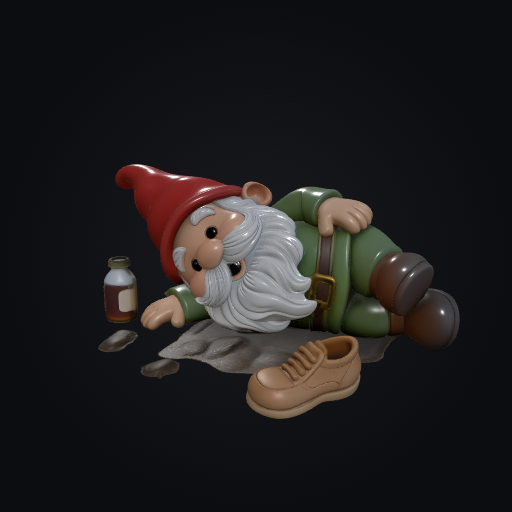 Drunk Passed Out Gnome 3D model