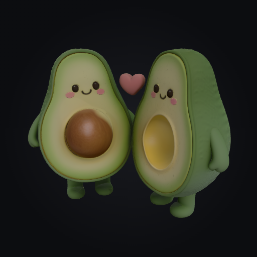 Avocado Best Friends 3D model