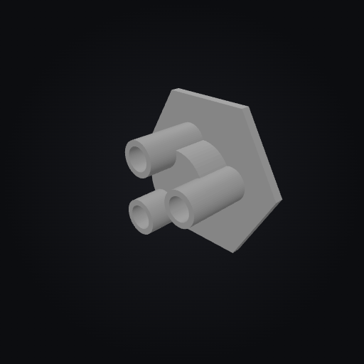 DeskGrid Base Tile 3 Pen Holes 3D model